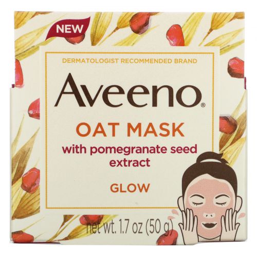 Aveeno, Oat Mask with Pomegranate Seed Extract, Glow, 1.7 oz (50 g)