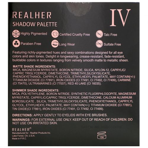 RealHer, Embrace Yourself, Shadow Palette IV, 0.36 oz (10.8 g)