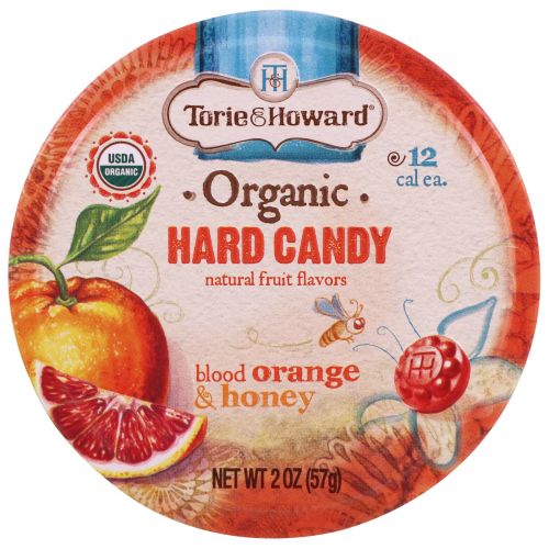 Torie & Howard, Organic, Hard Candy, Blood Orange & Honey, 2 oz (57 g)