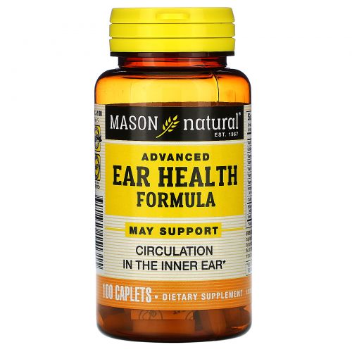 Mason Naturals, Улучшенная добавка для здоровья ушей и слуха, 100 таблеток