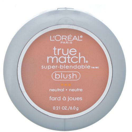 L'Oreal, Румяна True Match Super-Blendable Blush, оттенок N5-6 «Абрикосовый поцелуй», 6 г