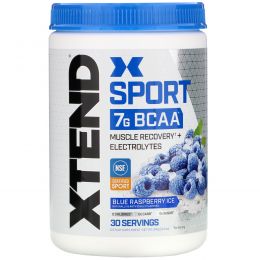 Scivation, Xtend Sport, 7 г аминокислот с разветвленной цепью (BCAA), лед из голубой малины, 345 г (12,2 унции)