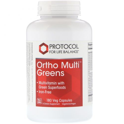 Protocol for Life Balance, Ortho Multi Greens, 180 Veg Capsules