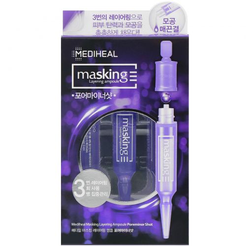 Mediheal, Masking Layering Ampoule, Poreminor Shot, 3 Ampoules