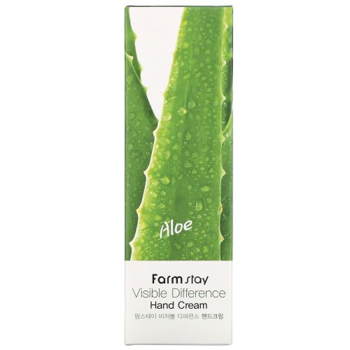 Farmstay, Visible Difference Hand Cream, Aloe, 100 g