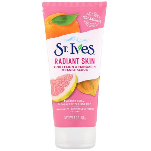 St. Ives, Скраб для тела Radiant Skin «Розовый лимон и оранжевый мандарин», 170 г