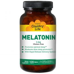 Country Life, Мелатонин, 1 мг, 120 таблеток