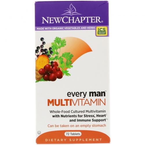New Chapter, Every Man, Multivitamin, 72 Tablets