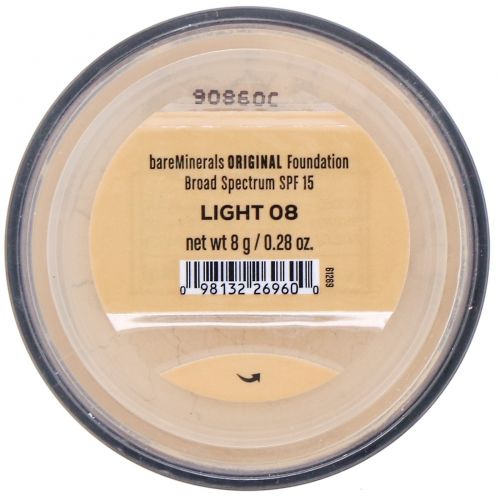 bareMinerals, Original, тональная основа, SPF 15, оттенок «Светлый 08», 8 г