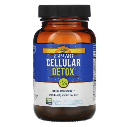 Country Life, Whole Food B-Vitamin, Cellular Detox, 30 Vegan Capsules