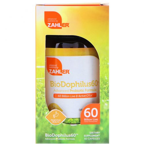 Zahler, Biodophilus60, Advanced Probiotic Formula, 60 Billion CFU, 60 Capsules