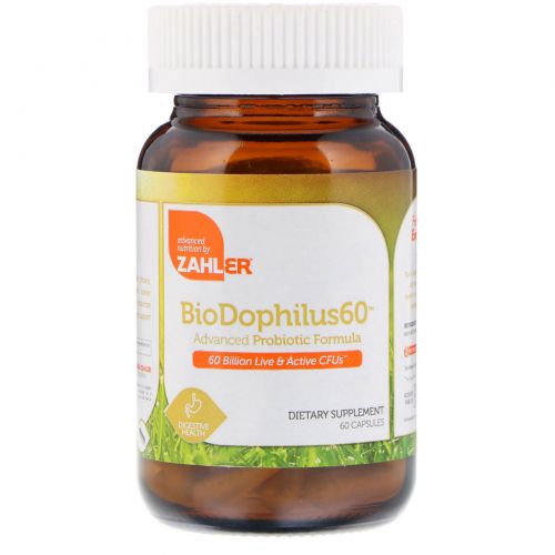 Zahler, Biodophilus60, Advanced Probiotic Formula, 60 Billion CFU, 60 Capsules