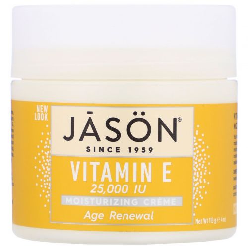 Jason Natural, Age Renewal Vitamin E, Увлажняющий крем, 25 000 МЕ, 4 унций (113 г)