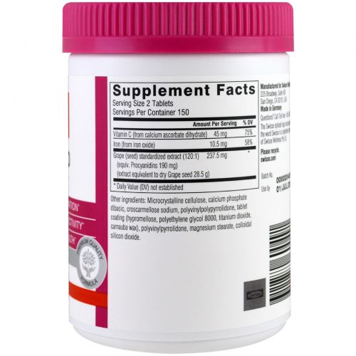 Swisse, Ultiboost, Grape Seed, Body & Beauty, 14,250 mg, 300 Tablets