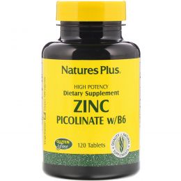 Nature's Plus, Пиколинат цинка с витамином B-6, 120 таблеток