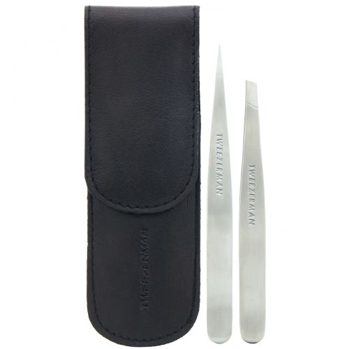 Tweezerman, Petite Tweeze Set with Black Leather Case, 1 Set