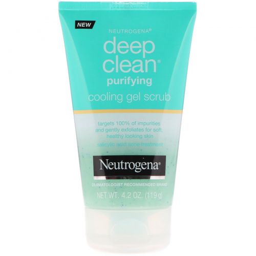 Neutrogena, Deep Clean, Purifying, Cooling Gel Scrub, 4.2 oz (119 g)