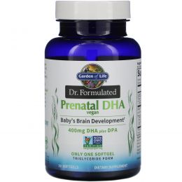 Garden of Life, Dr. Formulated, Vegan Prenatal DHA, 400 mg , 30 Softgels