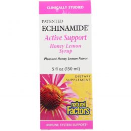 Natural Factors, Активная защита Echinamide, Лимонно-медовый сироп, 5 жидких унций (150 мл)