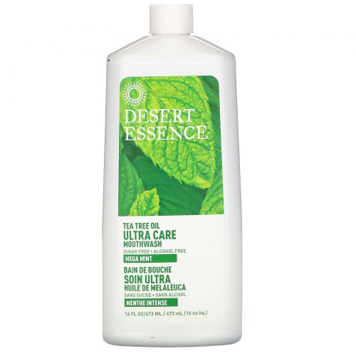 Desert Essence, Жидкость для полоскания рта Ultra Care, мега мята, 16 жидких унций (480 мл)