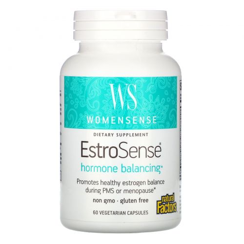 Natural Factors, WomenSense, EstroSense, Гормональный баланс, 60 растительных капсул