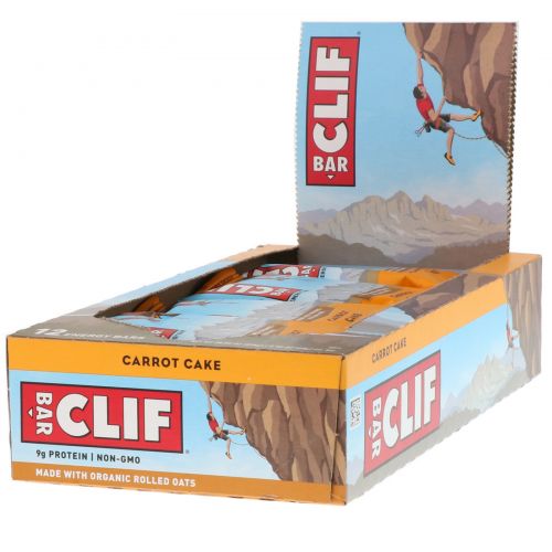 Clif Bar, Carrot Cake Energy Bars, 12 Bars, 2.40 oz (68 g) Each