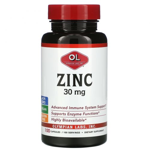 Olympian Labs, Zinc, 30 mg , 100 Capsules