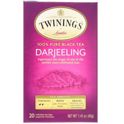 Twinings, Origins, чай дарджилинг, 20 чайных пакетиков, 1,41 унции (40 г)