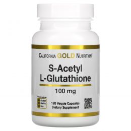 California Gold Nutrition, S-ацетил-L-глутатион, 100 мг, 120 растительных капсул