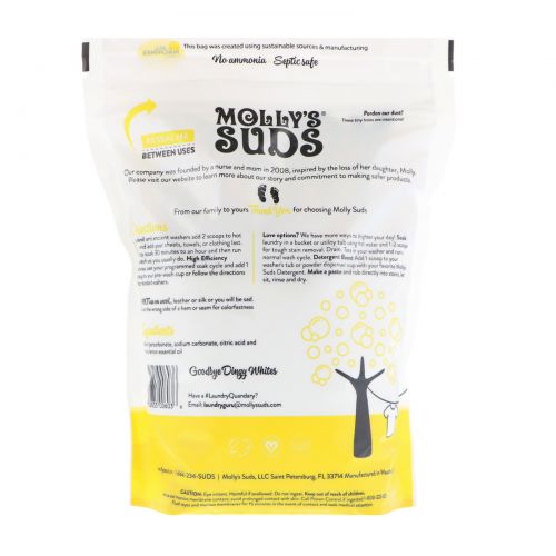 Molly's Suds, Кислородный отбеливатель, 1,15 кг