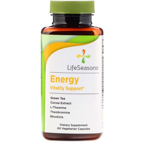 LifeSeasons, Energy, Vitality Support, 60 Vegetarian Capsules