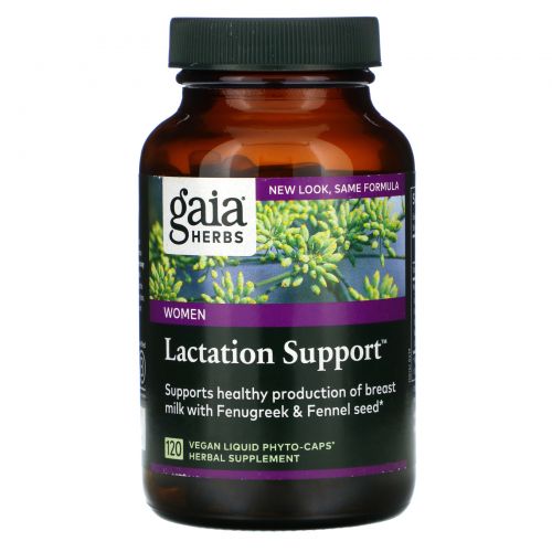 Gaia Herbs, Lactate Support, 120 растительных фитокапсул с жидкостью