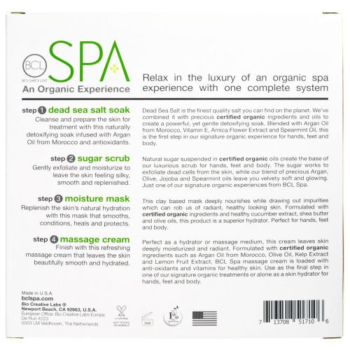 Petal Fresh, BCL Spa, Hands, Feet and Body, Purifying and Antioxidant Rich, Lemongrass plus Green Tea, 4 Piece Kit - 3 fl oz (85 ml) Each