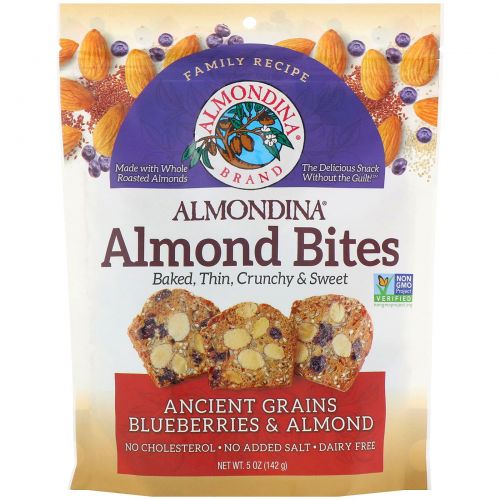 Almondina, Almond Bites, Ancient Grains Blueberries & Almonds, 5 oz (142 g)