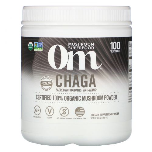 Organic Mushroom Nutrition, Чага, грибной порошок, 7.14 унций (200 г)