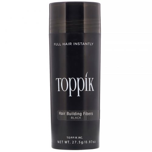 Toppik, Hair Building Fibers, загуститель для волос, оттенок черный, 27,5 г (0,97 унции)