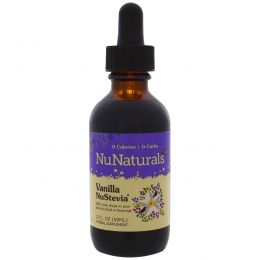 NuNaturals, Жидкая ванильная стевия с экстрактом ванили от Singing Dog, 2 жидких унции (59 мл)