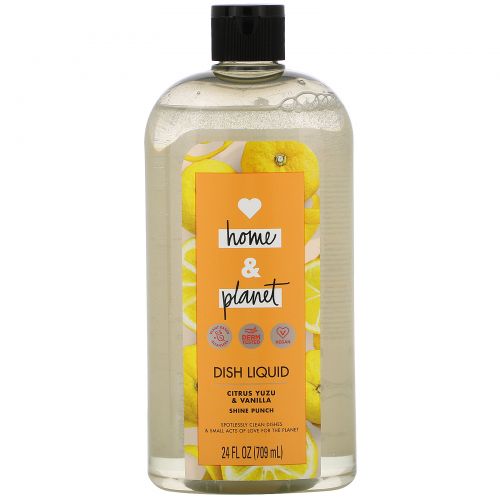 Love Home & Planet, Dish Liquid, Citrus Yuzu & Vanilla, 24 fl oz (709 ml)