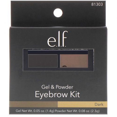 E.L.F. Cosmetics, Набор для бровей, гель / пудра, темный, 0,12 унции (3,5 г)