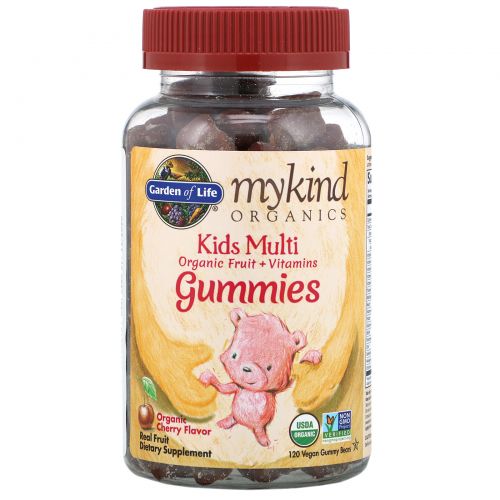 Garden of Life, Mykind Organics, Kids Multi, Organic Cherry Flavor, 120 Gummy Bears