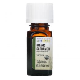 Aura Cacia, Pure Essential Oil, Organic Cardamom, .25 fl oz (7.4 ml)