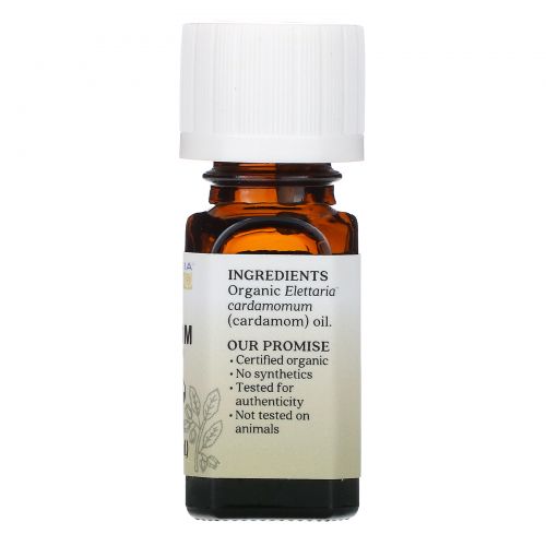 Aura Cacia, Pure Essential Oil, Organic Cardamom, .25 fl oz (7.4 ml)