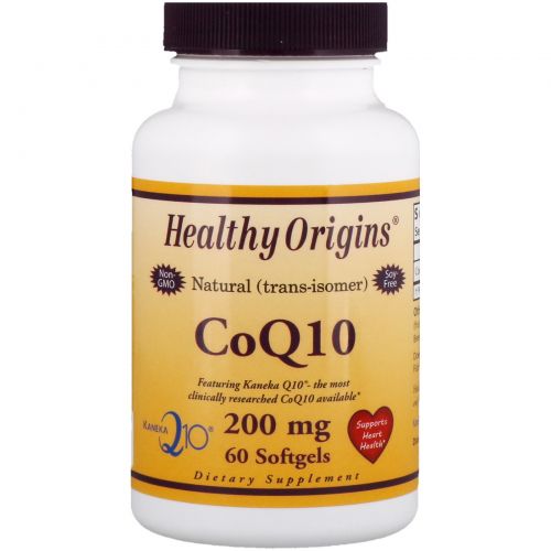 Healthy Origins, Коэнзим Q10 ( Kaneka Q10 ), 200 мг, 60 гелевых капсул