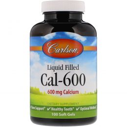 Carlson Labs, Liquid Filled Cal-600, 600 mg, 100 Soft Gels