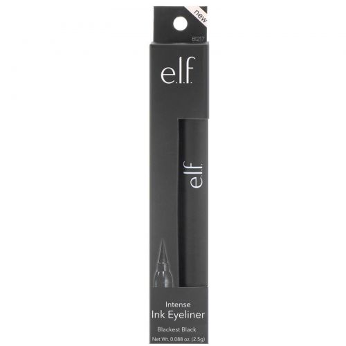 E.L.F. Cosmetics, Насыщенная подводка для глаз, оттенок "Blackest Black" ("чернейший черный"), 0,088 унции (2,5 г)