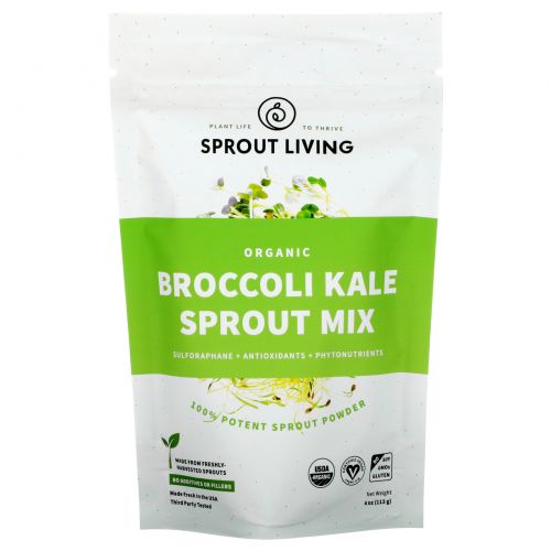 Sprout Living, Смесь ростков FD, брокколи и капуста, 4 унции (113 г)