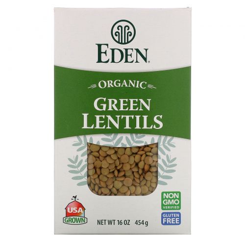 Eden Foods, Organic, зеленая чечевица, 16 унций (454 г)