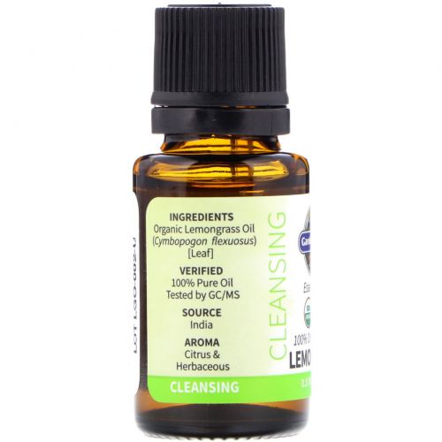 Garden of Life, 100% Organic & Pure, Essential Oils, Cleansing, Lemongrass, 0.5 fl oz (15 ml)