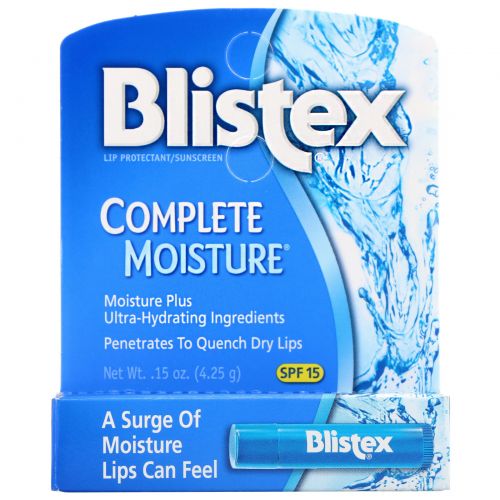 Blistex, Complete Moisture, защита для губ/ защита от солнца, SPF 15, 0,15 унций (4,25 г)