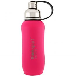 Think, Thinksport , Insulated Sports Bottle, Dark Pink, 25 oz (750ml)